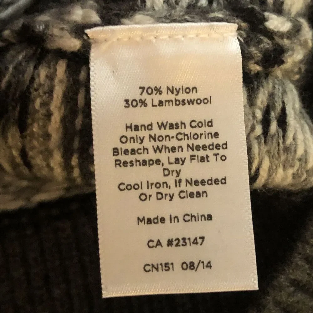 Talbots Lambswool Nordic Cardigan Womens Size M Elegant Beaded Artsy Sweater